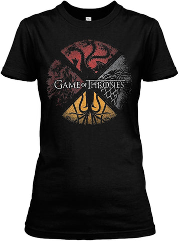 Game of Throness Four Houses Circle Tee