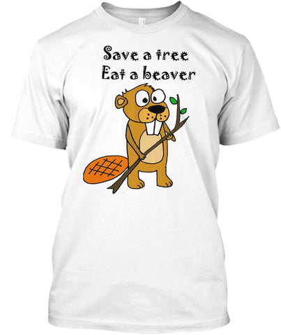 Cool Funny Beaver Holding Tree Cartoon