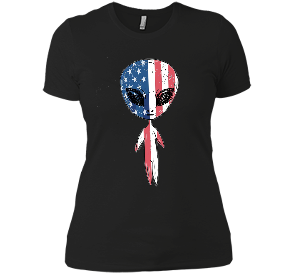 Alien With American Flag T-shirts For 4th Of July Alien With American Flag T-shirts For 4th Of July