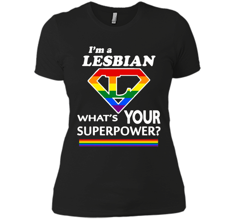 a lesbian whats your superpower rainbow gay pride flag shirt
