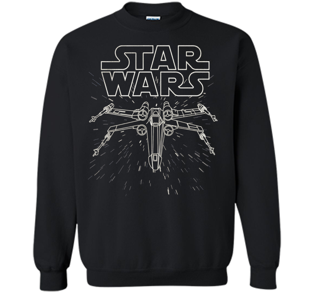 Star Wars X-Wing Fly Through Logo Lineart Graphic T-Shirt