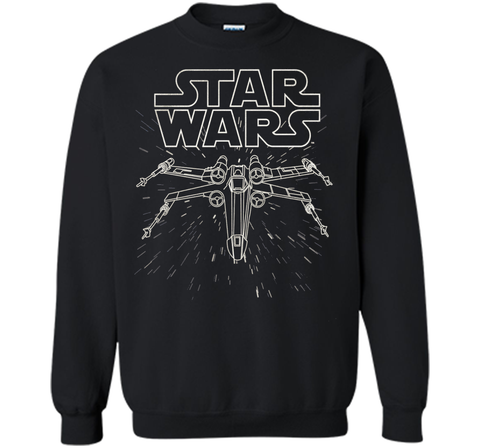 Star Wars X-Wing Fly Through Logo Lineart Graphic T-Shirt