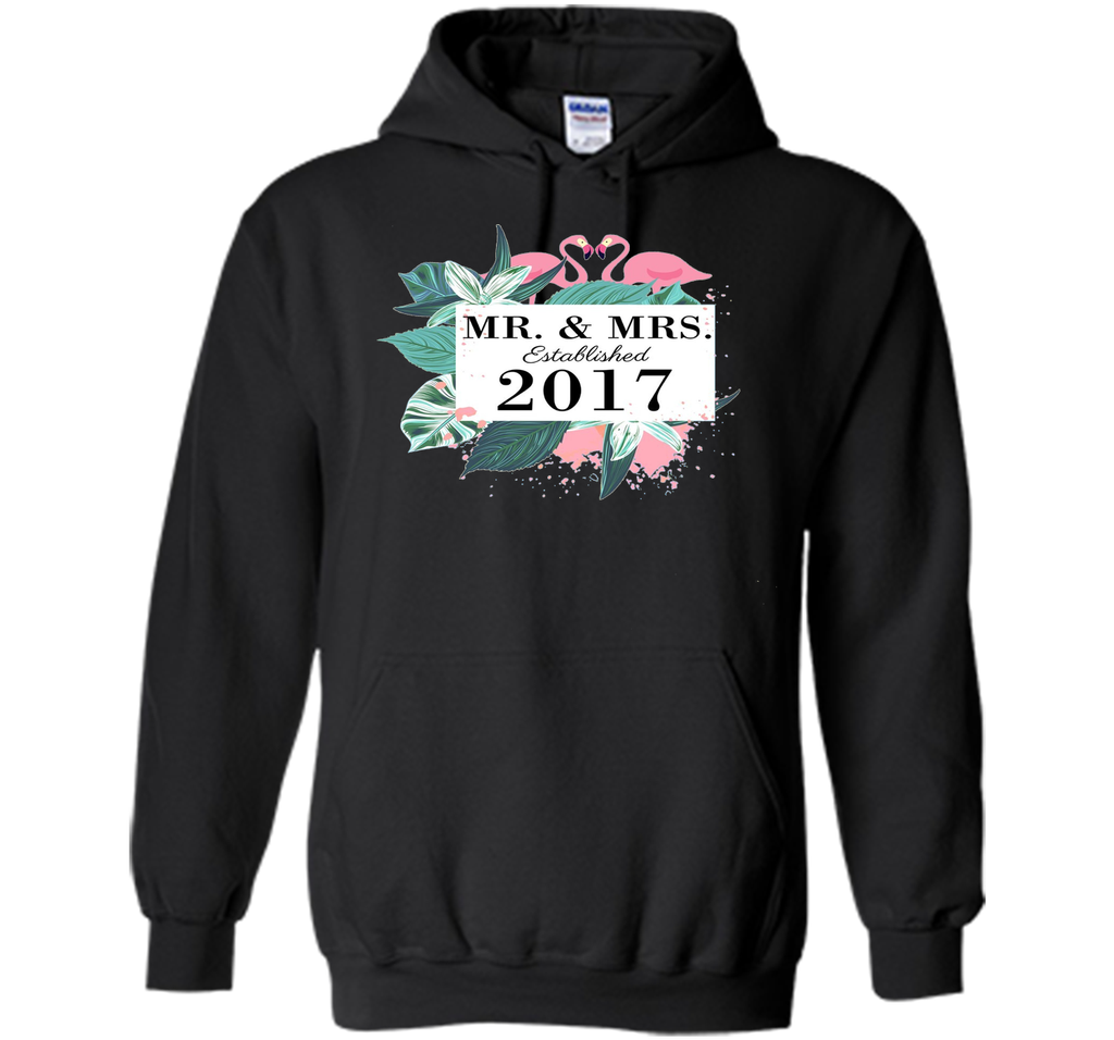 Mr.& Mrs. est.2017 Anniversary T-Shirt for Flamingo lovers