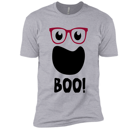 Halloween Ghost with Hipster Glasses Next Level Premium Short Sleeve Tee