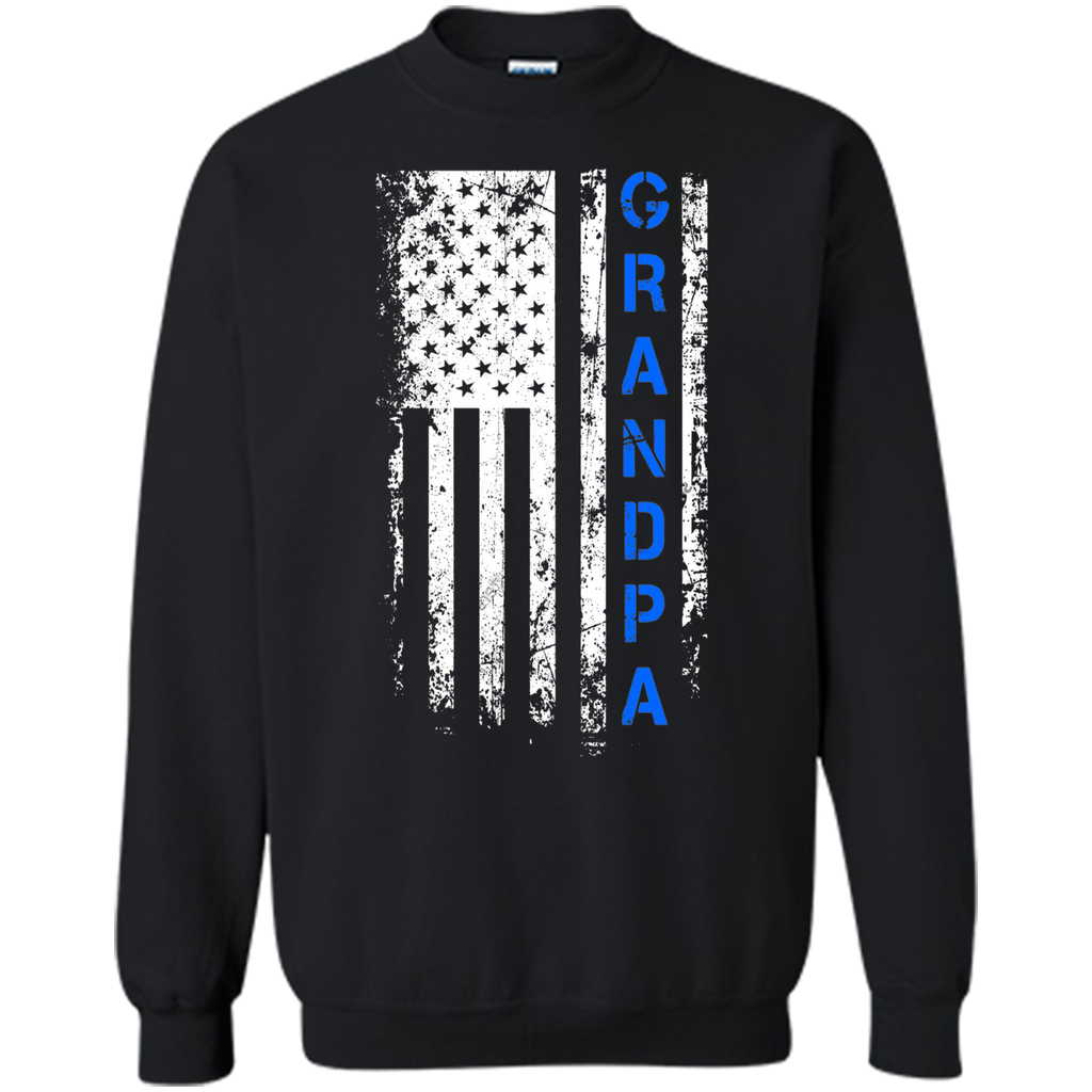 Father's Day Gift American Blue Grandpa flag t-shirt