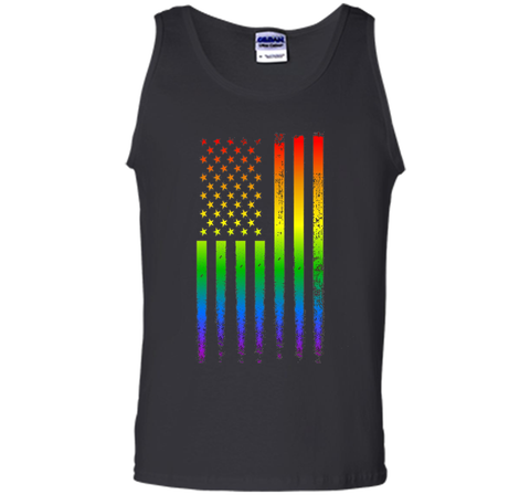 LGBT American Flag Pride Rainbow T Shirt Gay Lesbian Trans