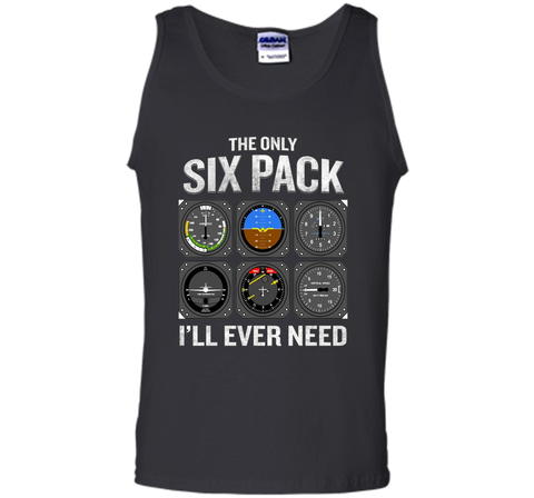 Only Six Pack I'll Need T-Shirt Funny Pilot Quote Cockpit