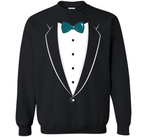 Black And White Tuxedo With Teal Bow tie Novelty T Shirt