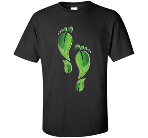 Green Leaf Foot Prints Environmental T Shirt