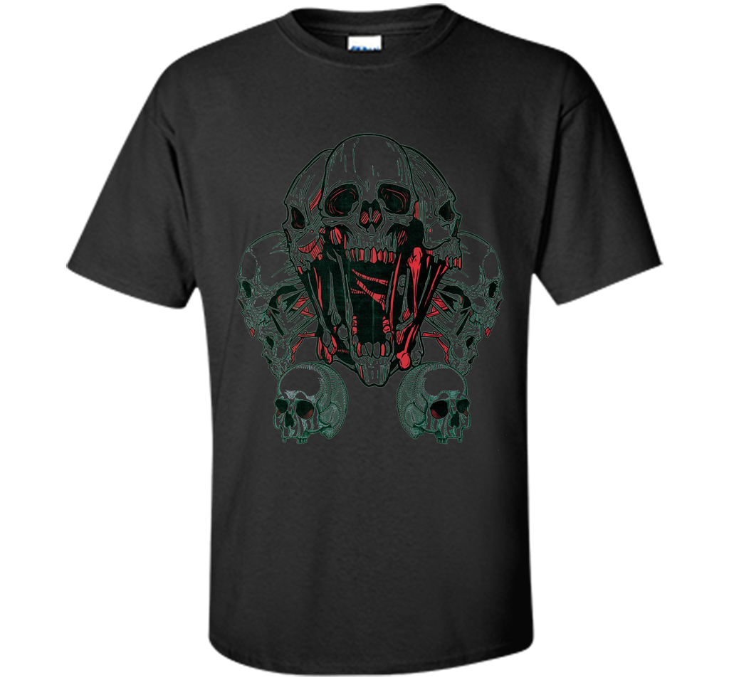 SKULLS - human skull - skeleton - horror - macabre t-shirt