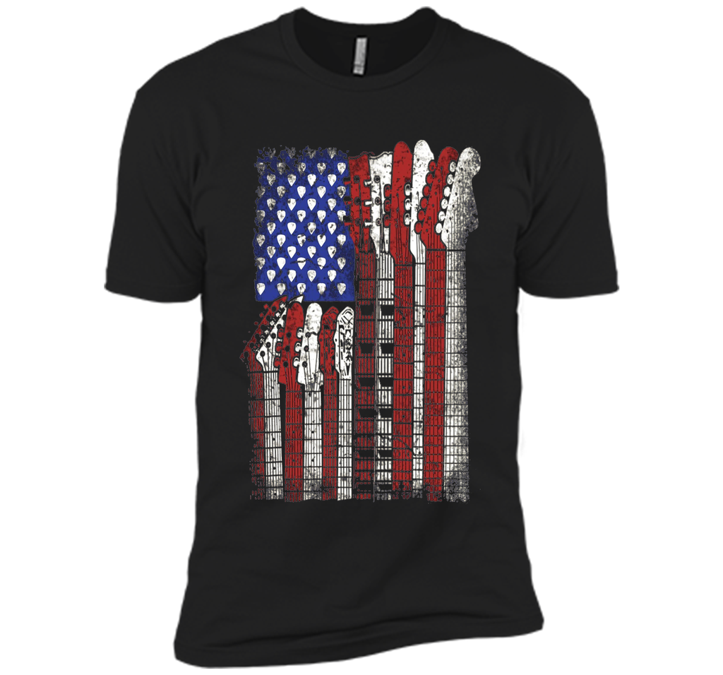 Guitar T Shirt US flag rock playable for men women