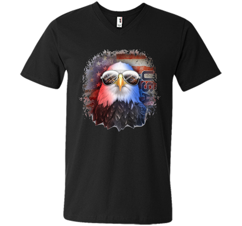 American Flag Bald Eagle Aviator Sunglasses Grungy T-Shirt