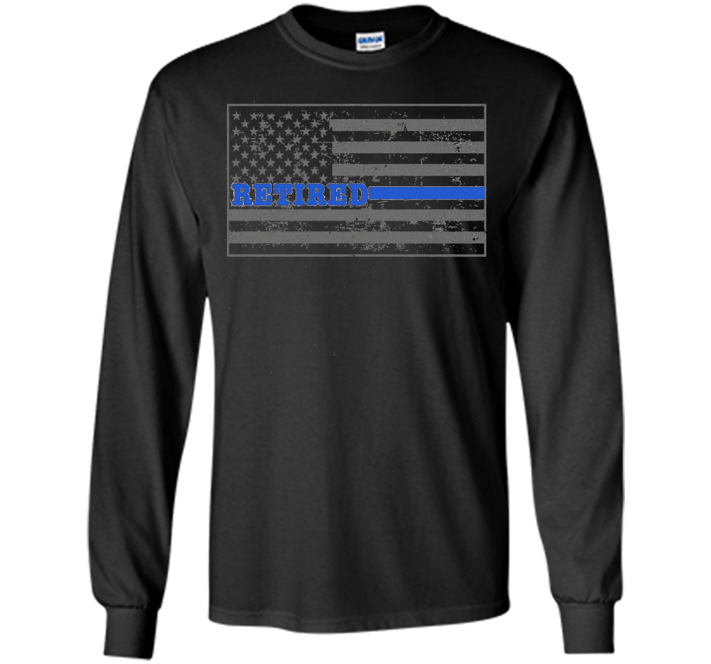 Retired Police Officer Shirt Thin Blue Line Flag Shirt