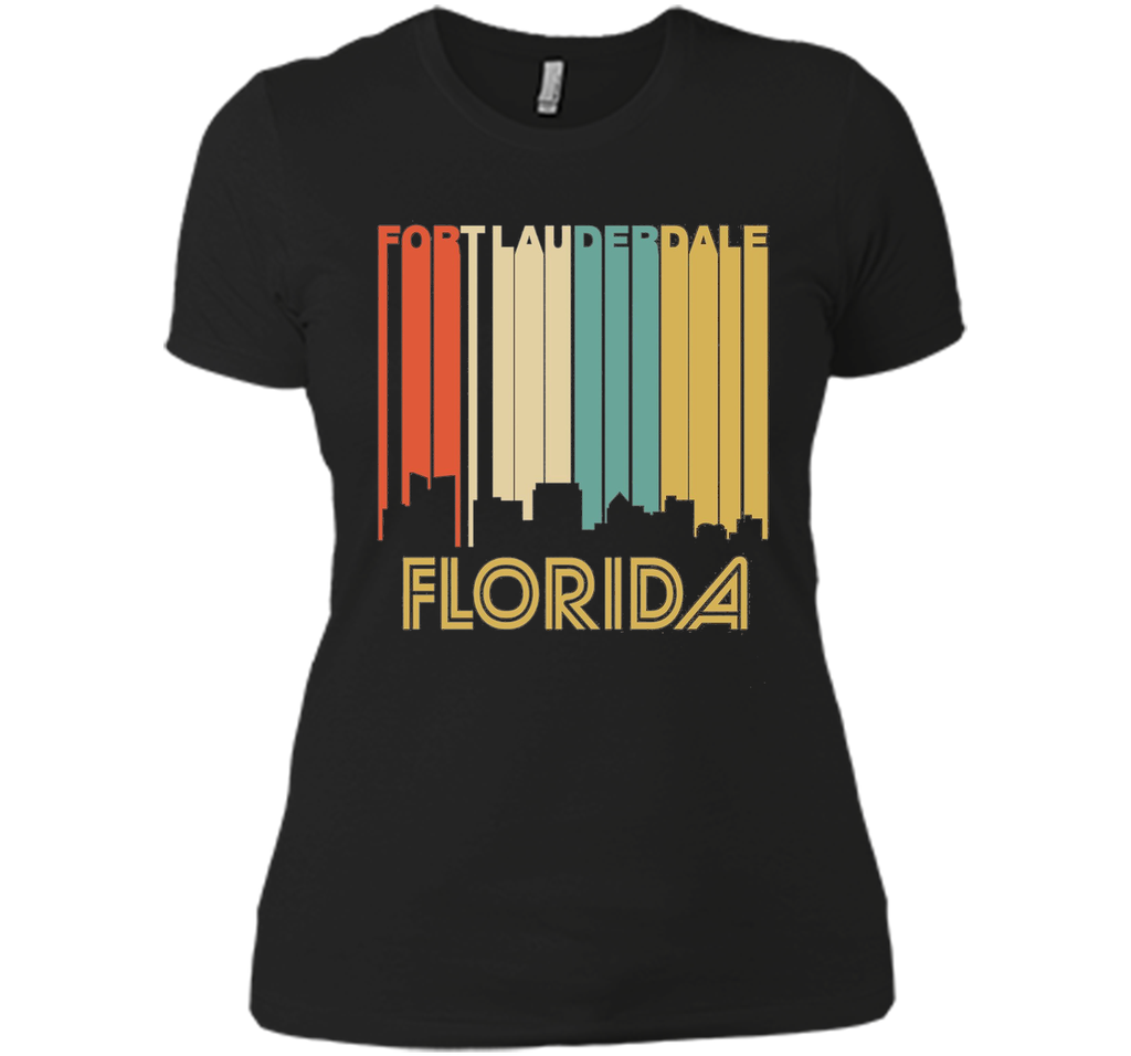 Retro 1970's Style Fort Lauderdale Florida Skyline T-Shirt