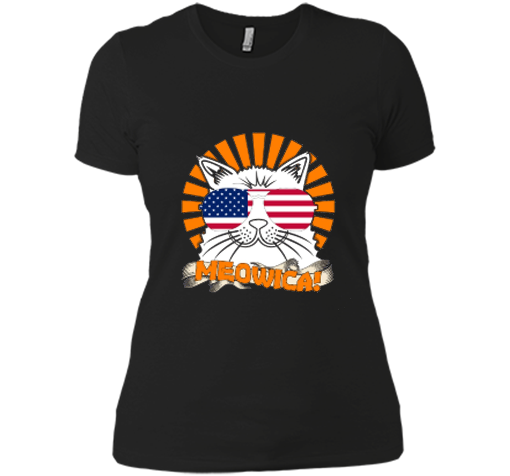 Cat 4th of July Meowica Shirt Funny Patriotic Cat Sunglasses
