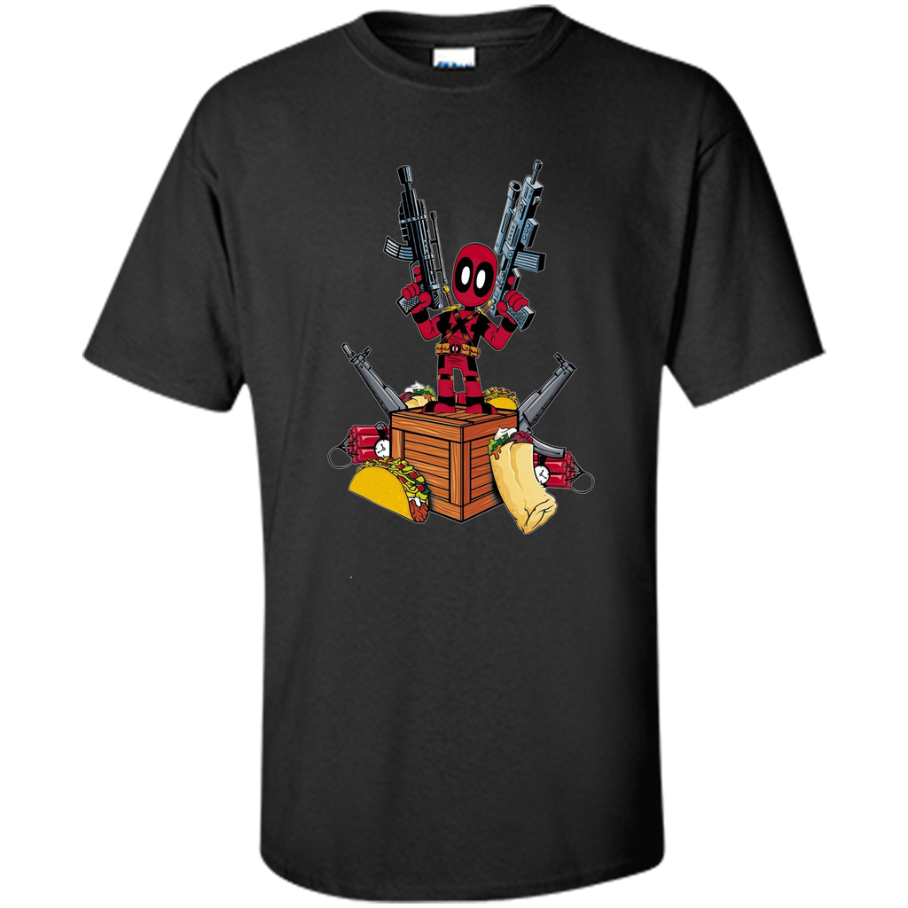 Marvel Deadpool Weapons and Food Graphic T-Shirt