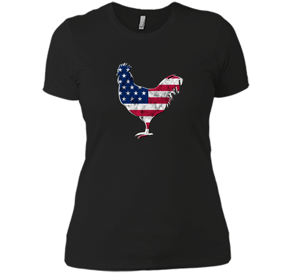 Chicken USA Flag Shirt Rooster 4th of July for Women Men