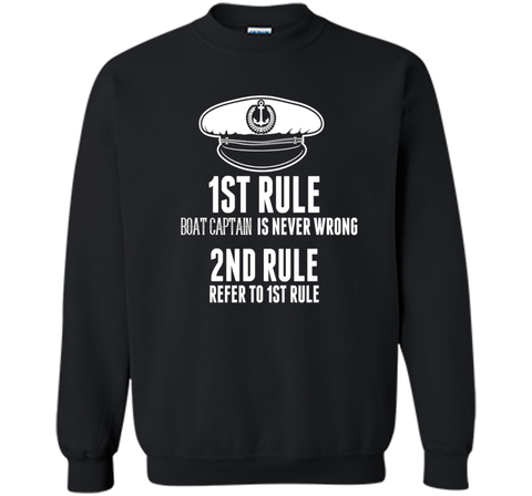 BOAT CAPTAIN IS NEVER WRONG T-Shirt Funny Boating Sail Gift