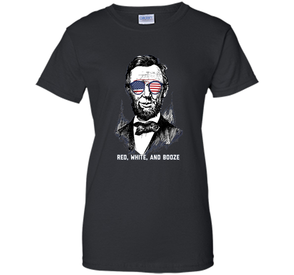 Red, White, and Booze - Lincoln Funny Independence Day Shirt