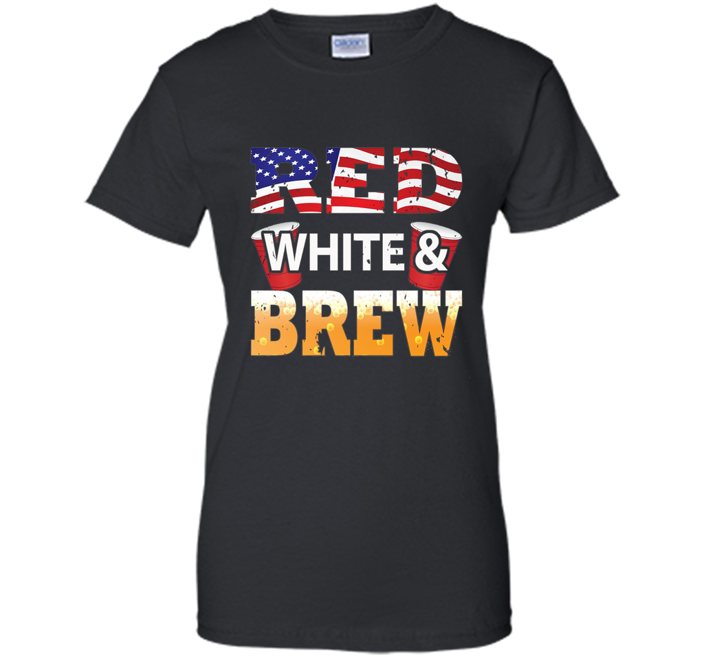 Red White and Brew Grunge flag t-shirt