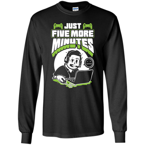 just five more minutes funny gamer shirt gaming t-shirts