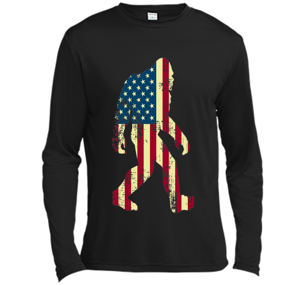 Bigfoot Sasquatch American Flag T-Shirt, Funny 4th of July
