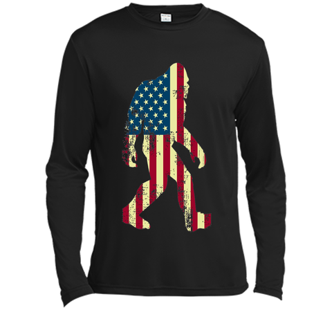 Bigfoot Sasquatch American Flag T-Shirt, Funny 4th of July