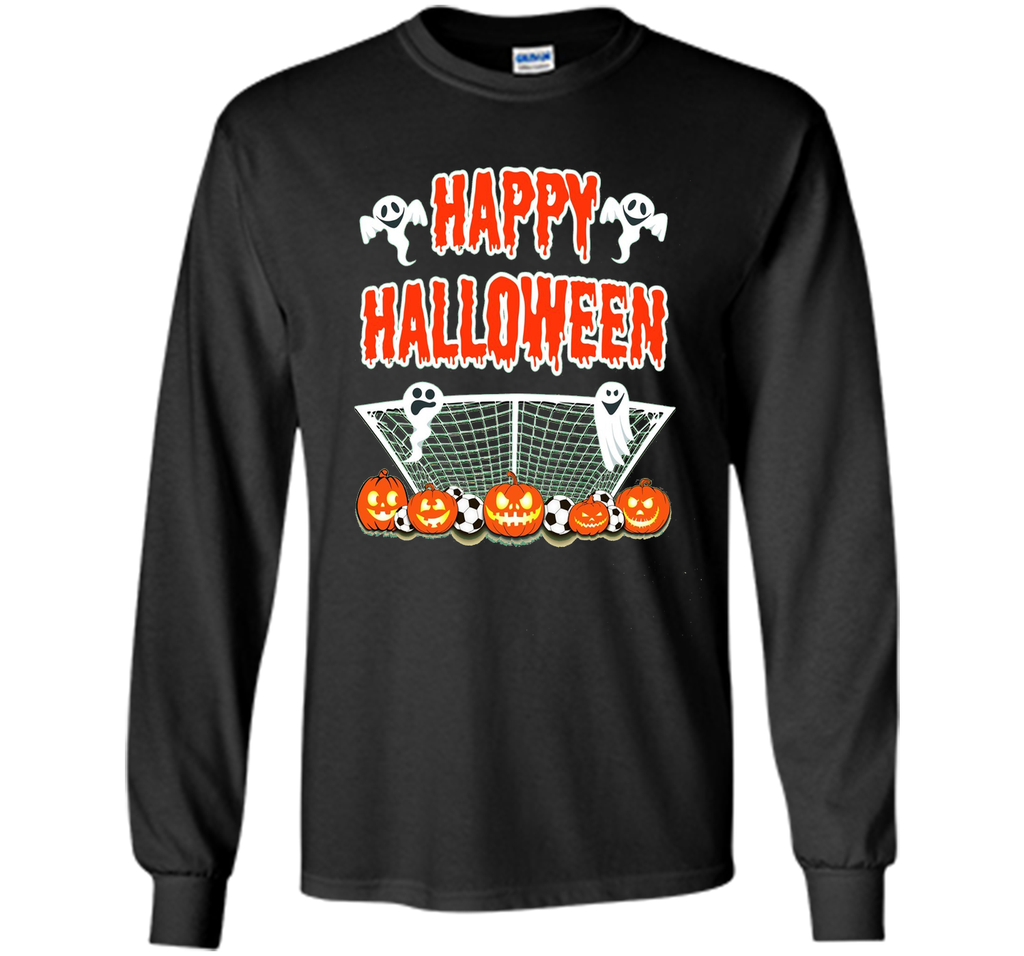 Soccer Halloween Pumpkin Ghost T-Shirt LS Ultra Cotton Tshirt