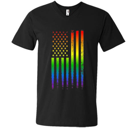 LGBT American Flag Pride Rainbow T Shirt Gay Lesbian Trans