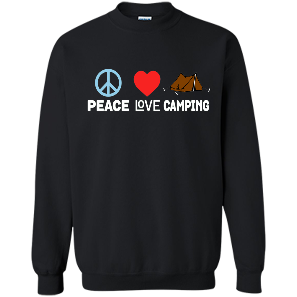 Peace Love Camping T-Shirt - Funny Camper Tent Outdoors Tee