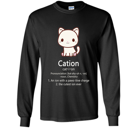 Cute Science Cat T-Shirt Cation Chemistry Pawsitive Element