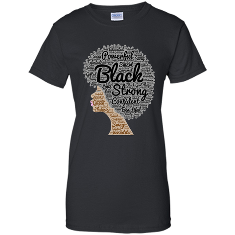Afro Word Art Natural Hair T-Shirt for Black Women