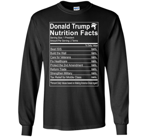 Donald Trump Nutrition Facts Make America Great Shirt