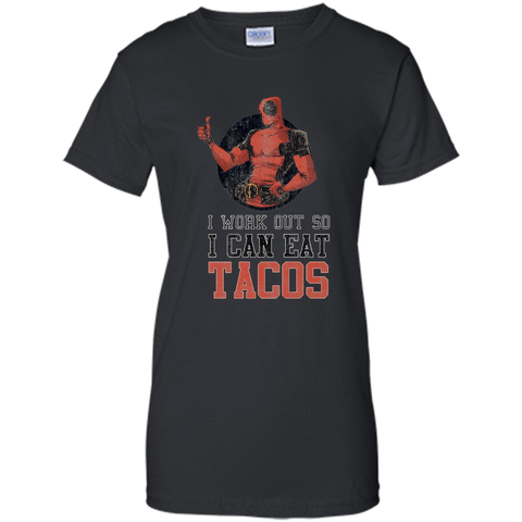Marvel Deadpool Work Out Eat Tacos Graphic T-Shirt