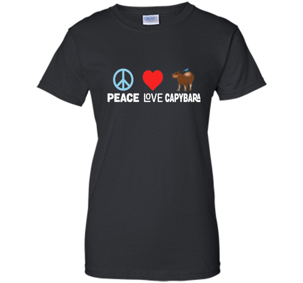 Peace Love Capybara T-Shirt - Funny Animal Giant Rodent Tee