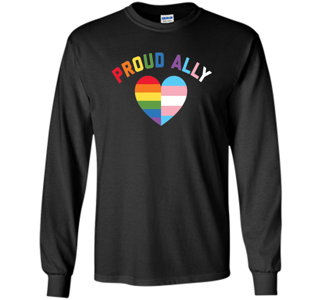 Proud Ally LGBT Rainbow Heart - Gay Pride Month T-Shirt