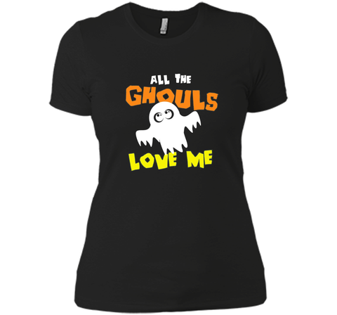 All the Ghouls Love Me Halloween Ghost T-Shirt Next Level Ladies Boyfriend Tee