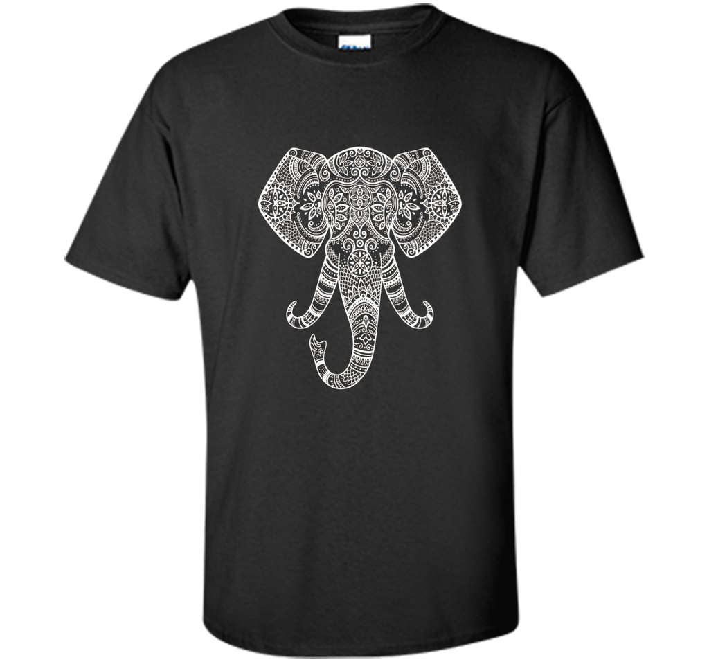 Painted Elephant Tracing | Indian Art Yoga Motif T-shirt