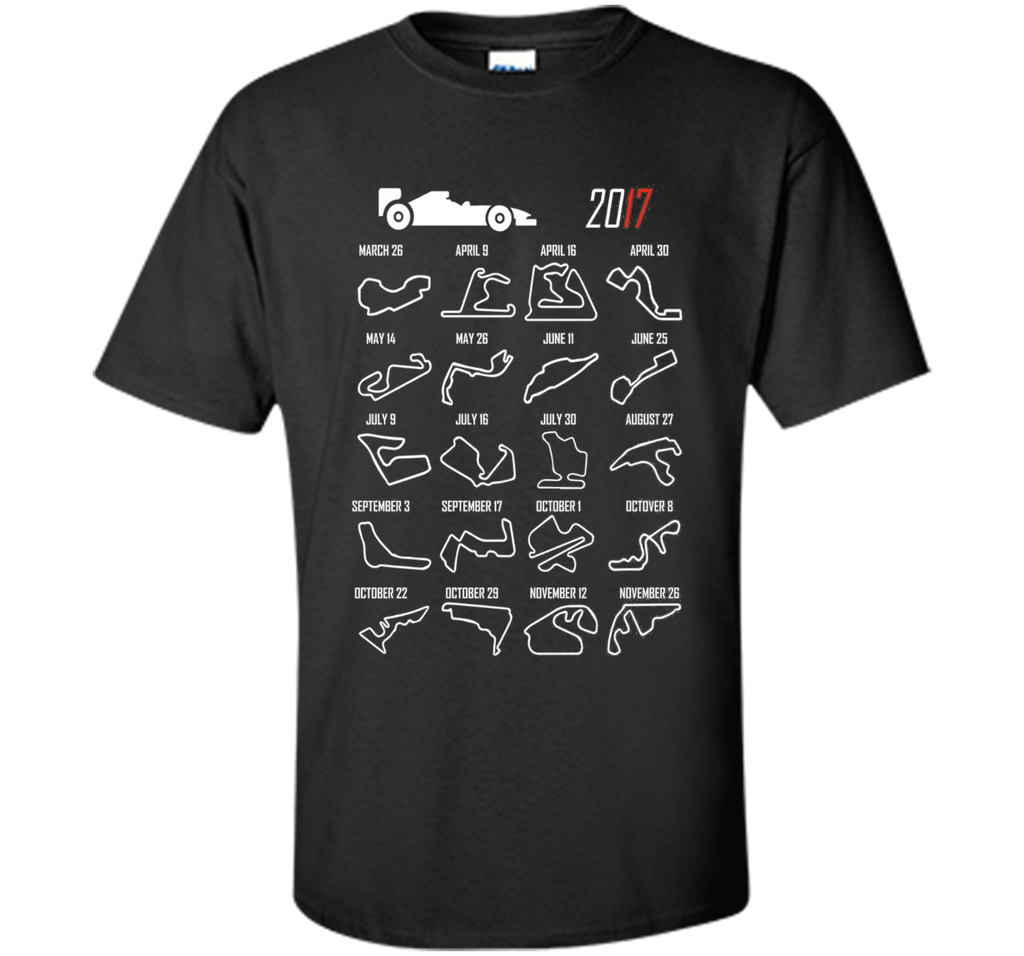 Race Calendar Racing Fan 2017 T shirt