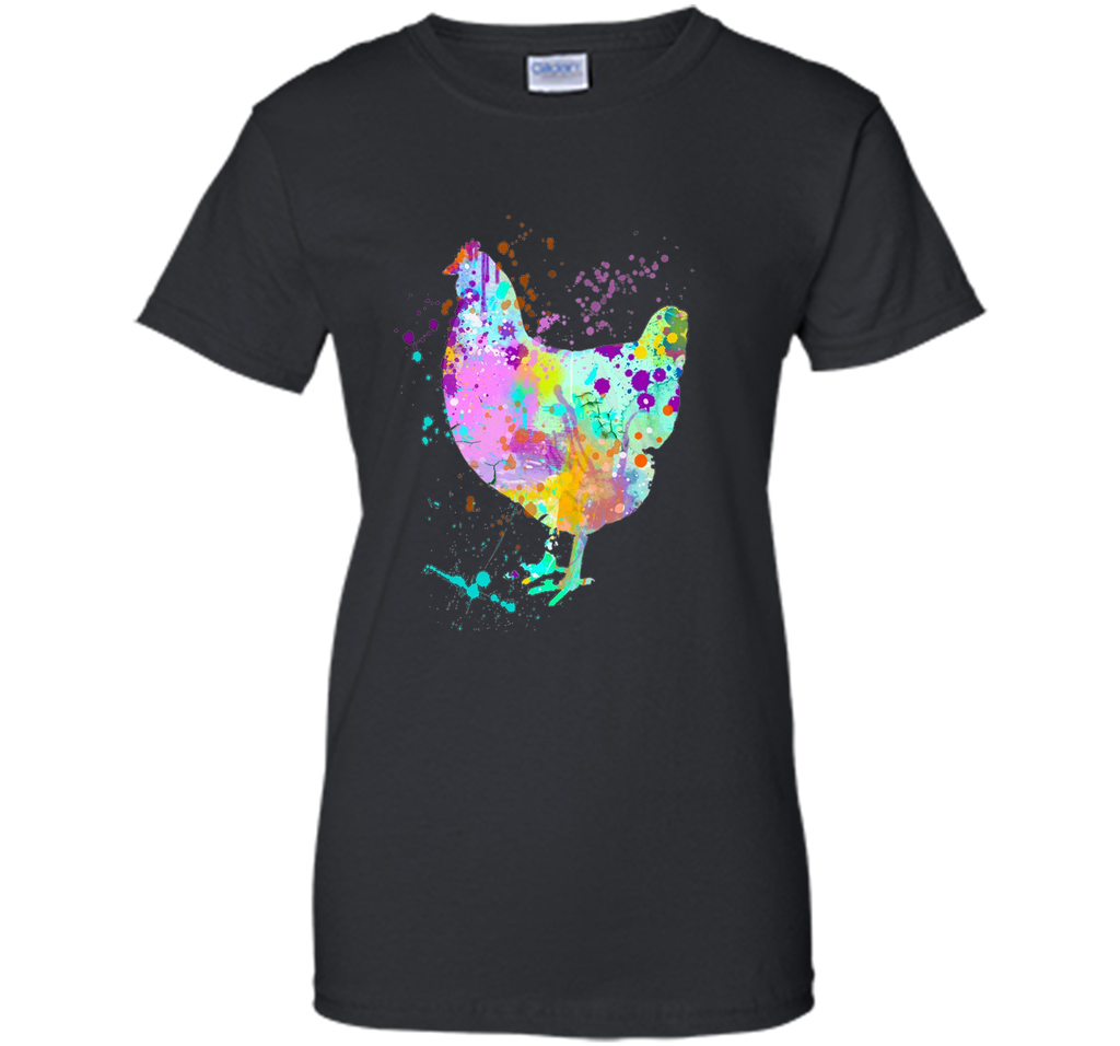 Chicken T-Shirt, Watercolor Splash Love Chickens Tee Shirt