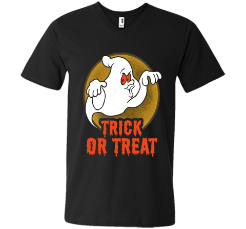Funny Halloween Trick-or-Treat T-Shirt Ghost Tee cool shirt Mens Printed V-Neck T