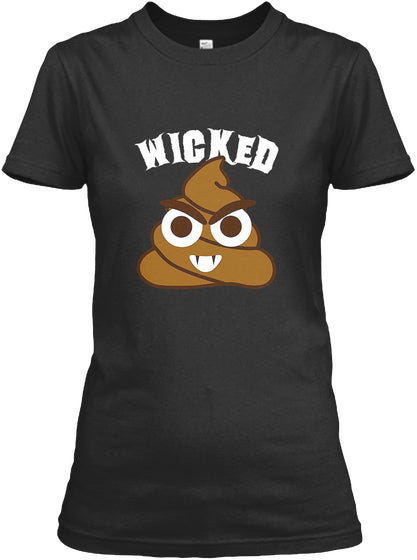 Halloween Wicked Poop Emoji T Shirt Vamp