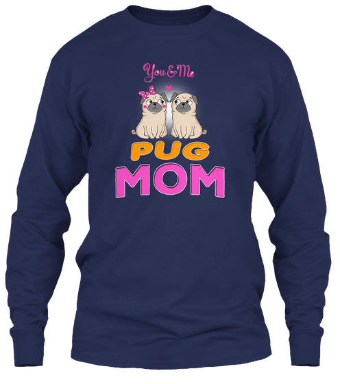 Funny Pug And Lettering Mom