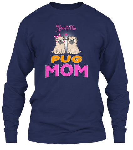 Funny Pug And Lettering Mom