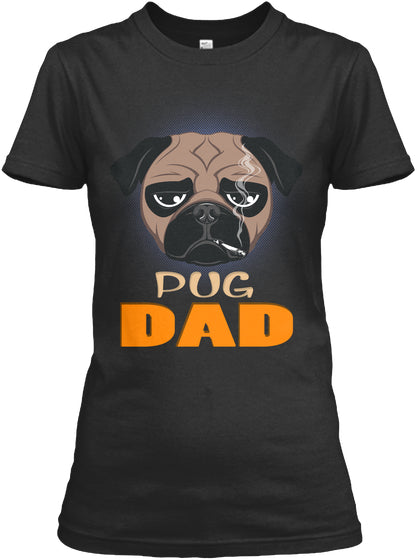 Funny Pug Dad Dog Smoking A Cigarette