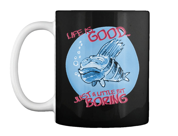 bored fish cartoon style funny illustration