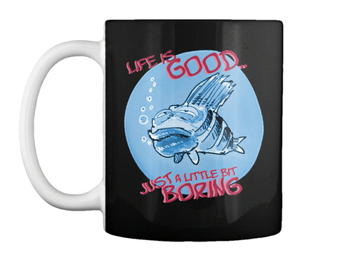 bored fish cartoon style funny illustration