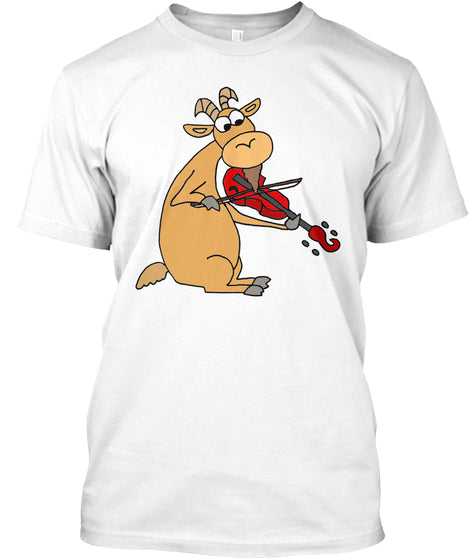 Funny Funky Goat Playing the Fiddle Cartoon