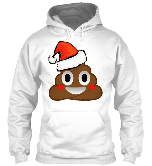 Funny Emoji Santa Hat Christmas Poop Shirt