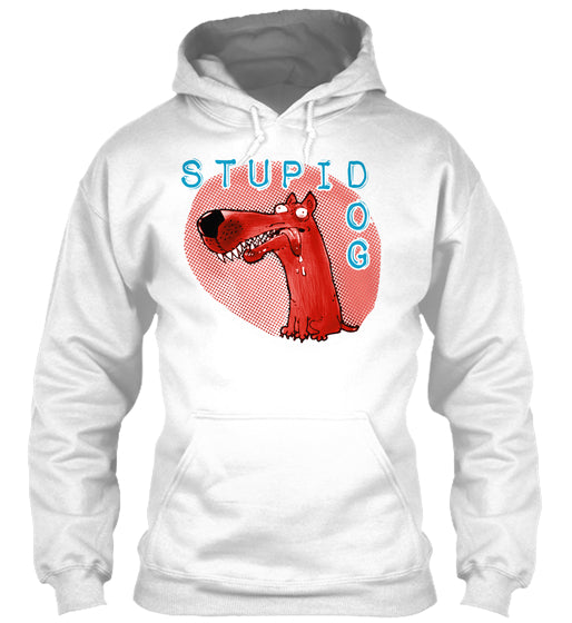 stupid dog funny cartoon with text